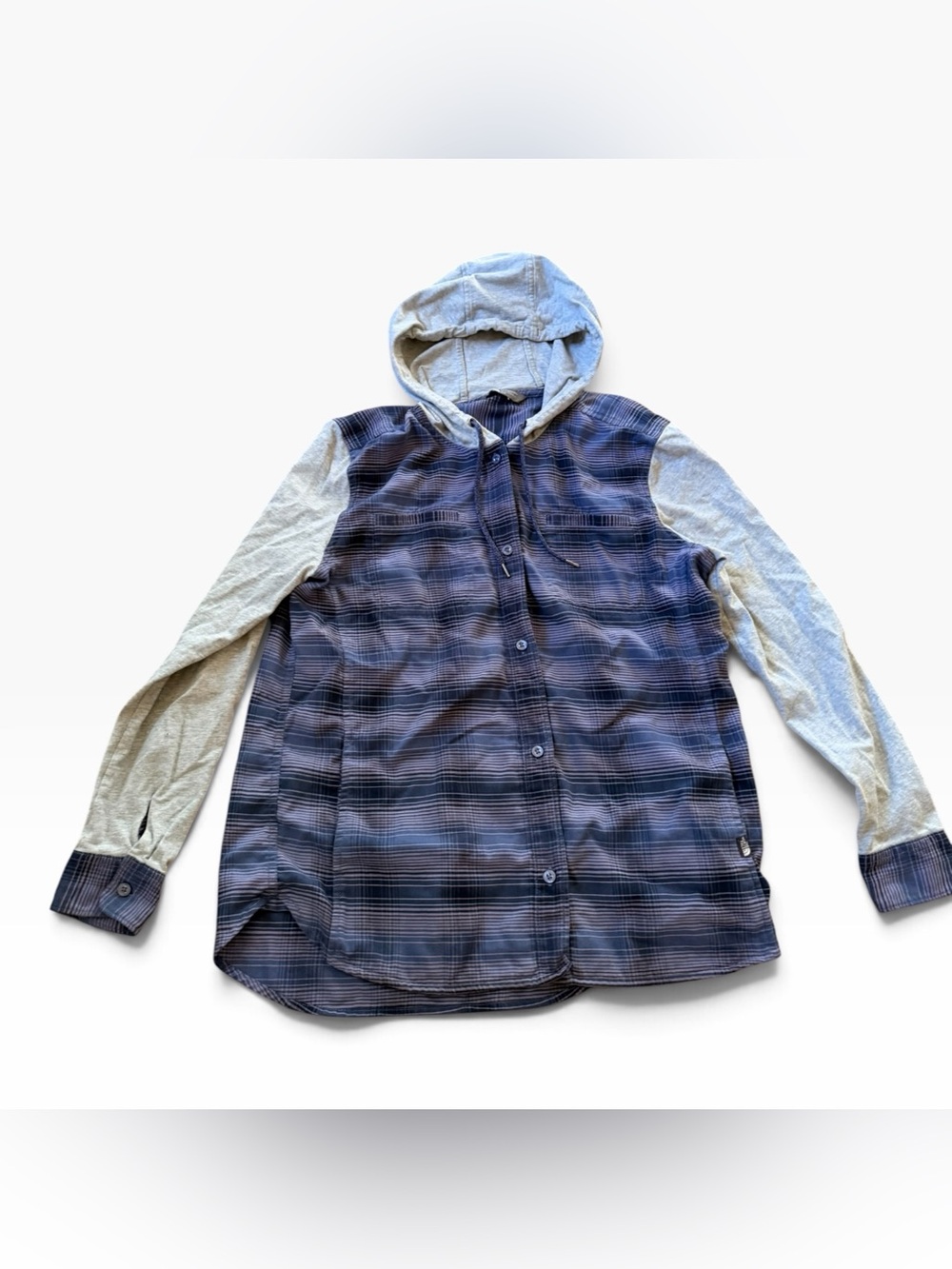 The North Face Women’s Plaid Flannel Hooded Button-Up Shirt – Size Medium